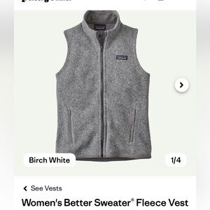 Women’s Patagonia Birch White Better Sweater Fleece Vest size XXS